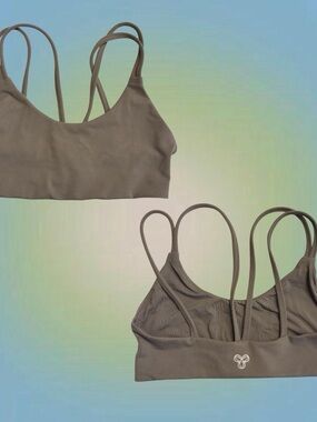 TNA Double-Strap Scoop Bralette in Taupe